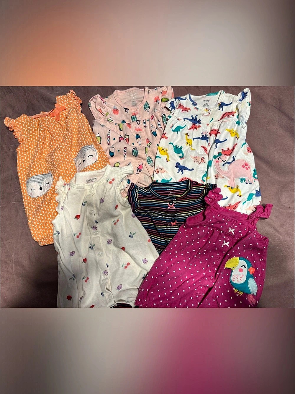 Carter's baby rompers Baby 3M Romper Lot of 6